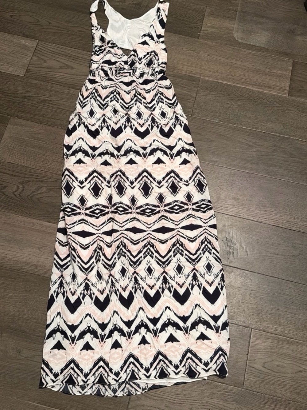 MATERNITY - Sleeveless Pink & Black Patterned Maxi Dress - WORN ONCE